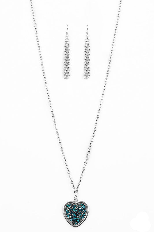 Paparazzi Necklaces - Heart of SPARKLE - Blue