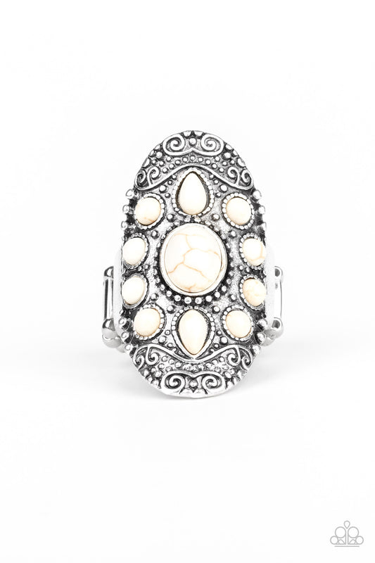 Paparazzi Rings - Stone Sunrise - White