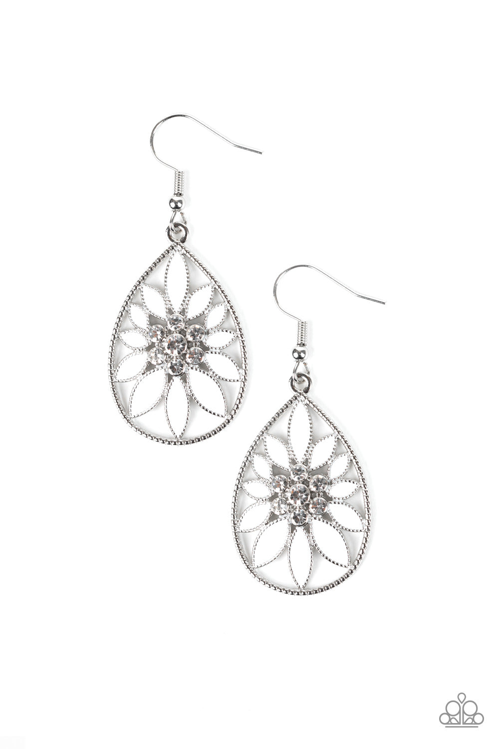 Paparazzi Earrings - Floral Morals - White