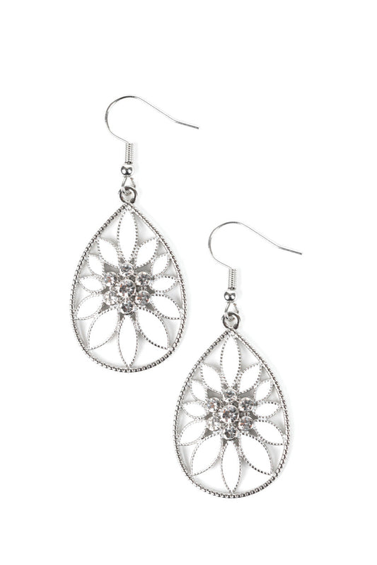 Paparazzi Earrings - Floral Morals - White