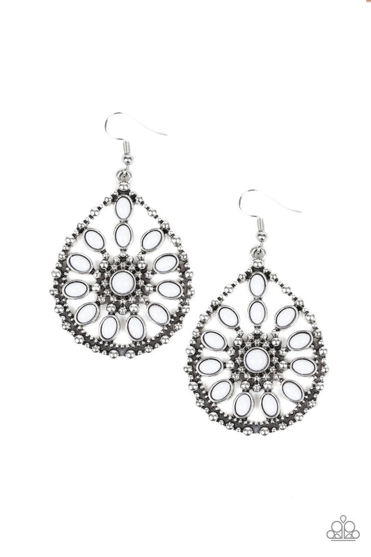 Paparazzi Earrings - Free To Roam - White