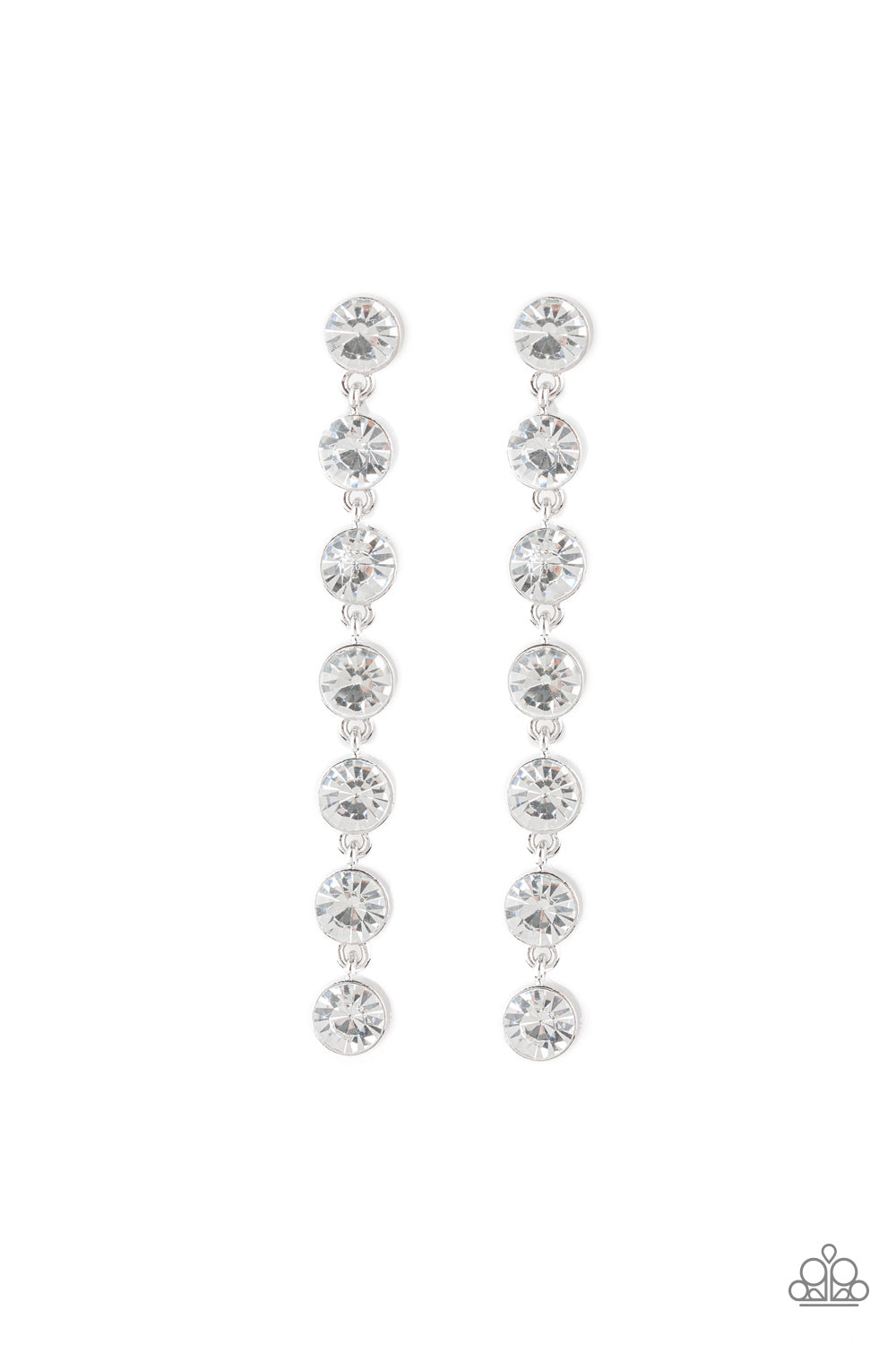 Paparazzi Earrings - Dazzling Debonair - White
