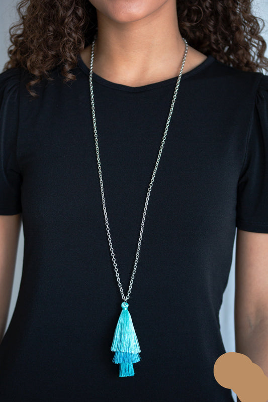 Paparazzi Necklaces - Triple the Tassel - Blue
