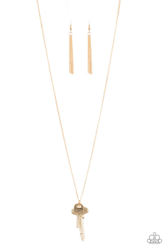 Paparazzi Necklaces - The Keynoter - Gold