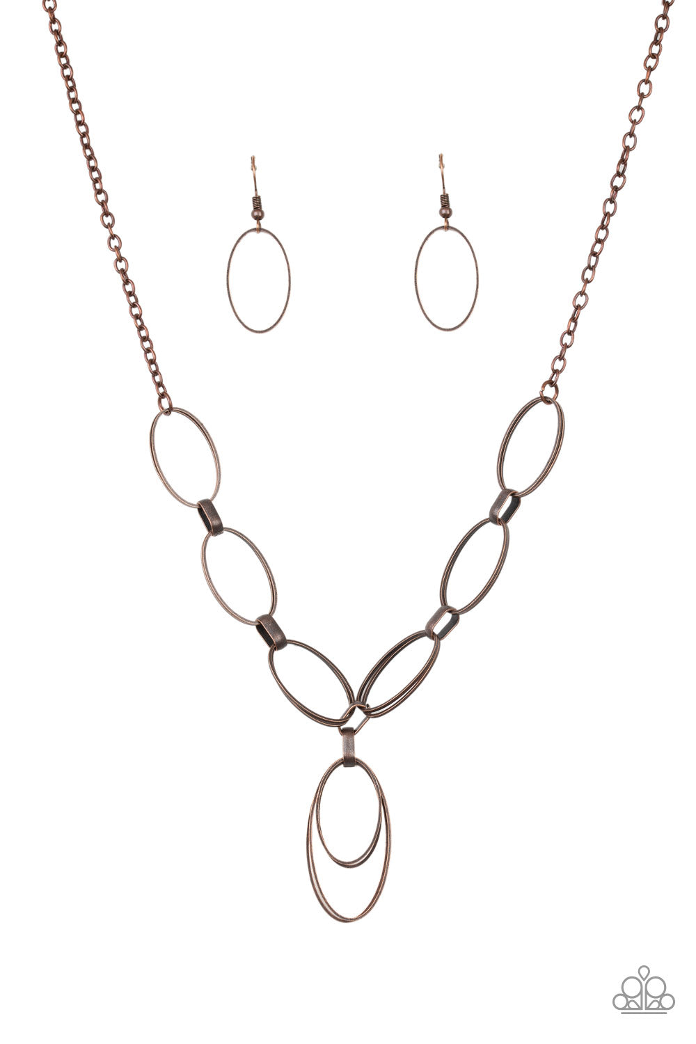 Paparazzi necklaces - All OVAL Town - Copper