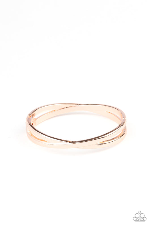 Paparazzi Bracelets - Crossing Over - Rose Gold