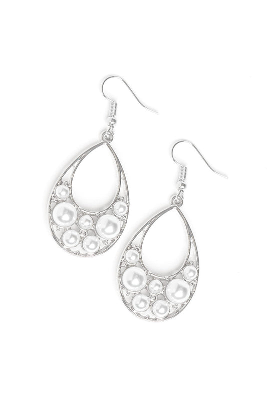 Paparazzi Earrings - Pearl Pop - White