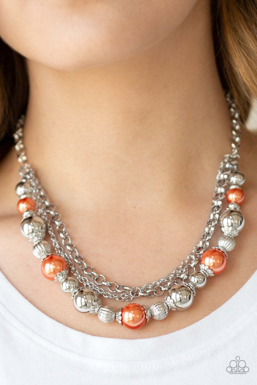 Paparazzi Necklaces - 5th Avenue Romance - Orange