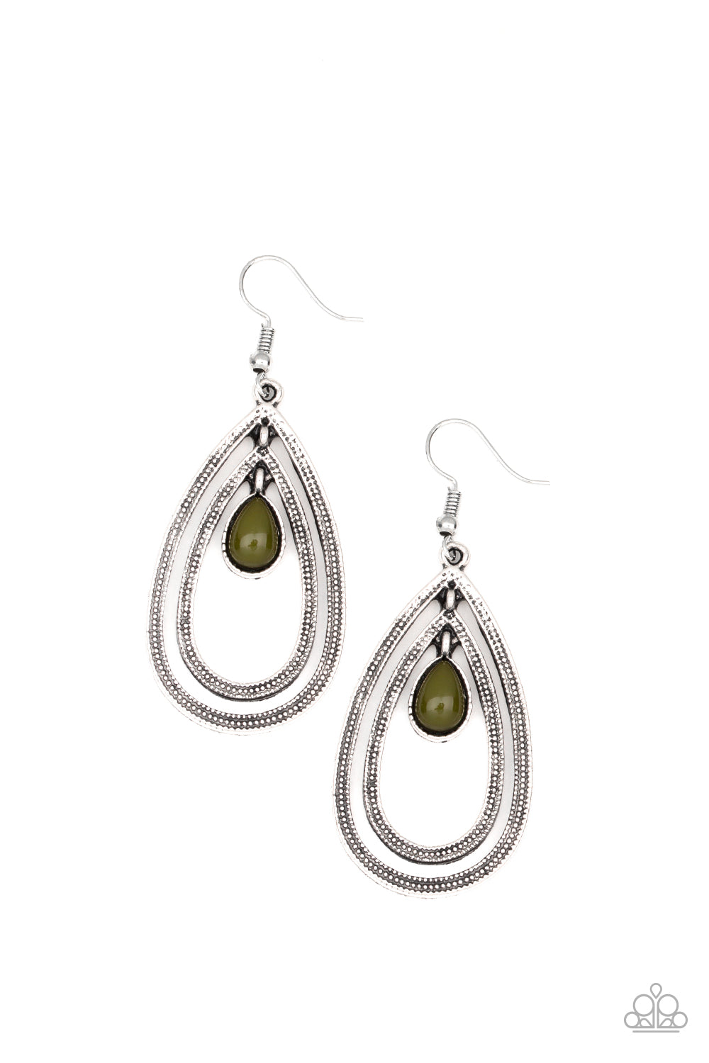 Paparazzi Earrings - Drops of Color - Green