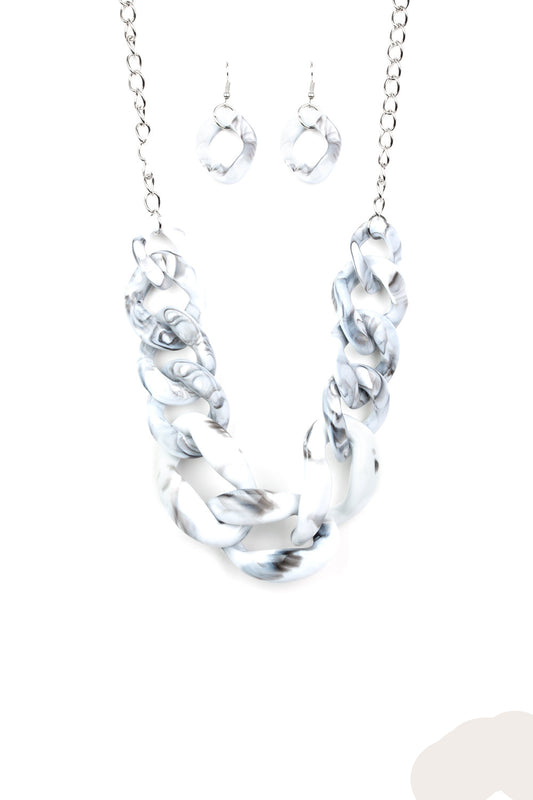 Paparazzi Necklaces - Red-HAUTE Mama - White