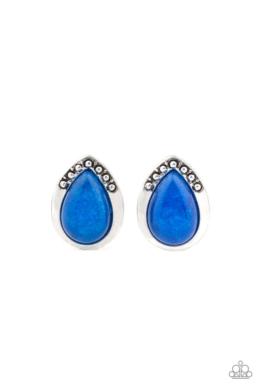 Paparazzi Earrings - Stone Spectacular - Blue