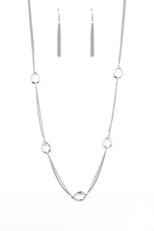Paparazzi Necklaces - Teardrop Timelessness - White