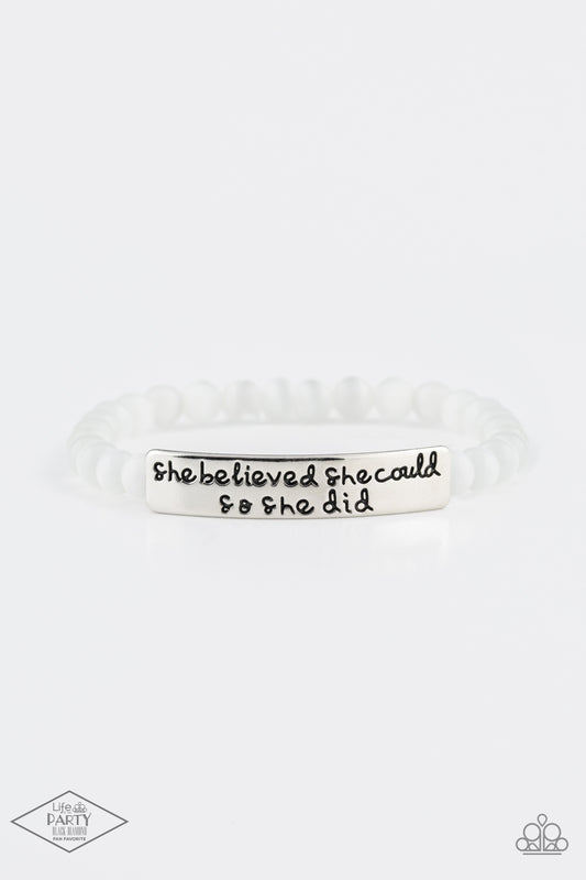 Paparazzi Bracelets - So She Did - White