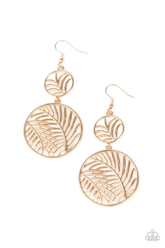 Paparazzi Earrings - Palm Oasis - gold