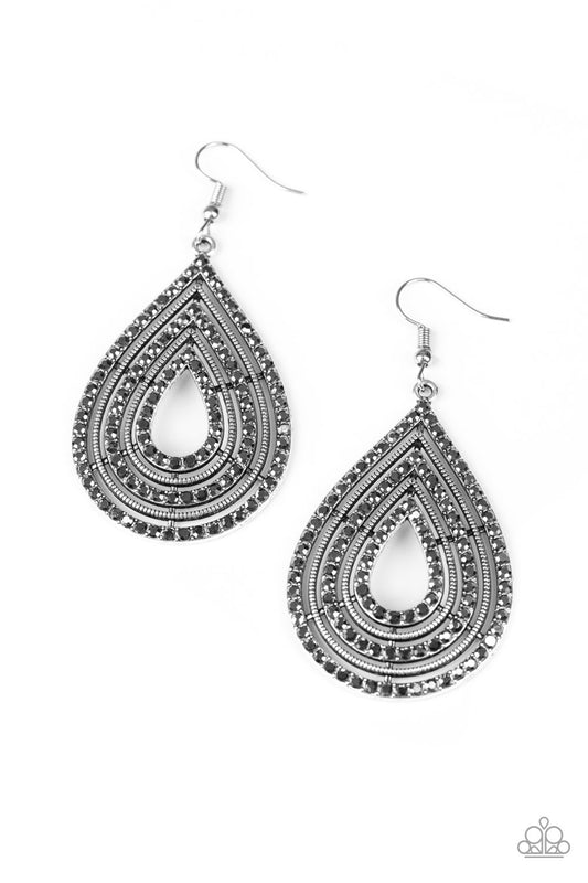 Paparazzi Earrings - 5th Avenue Attraction - Silver