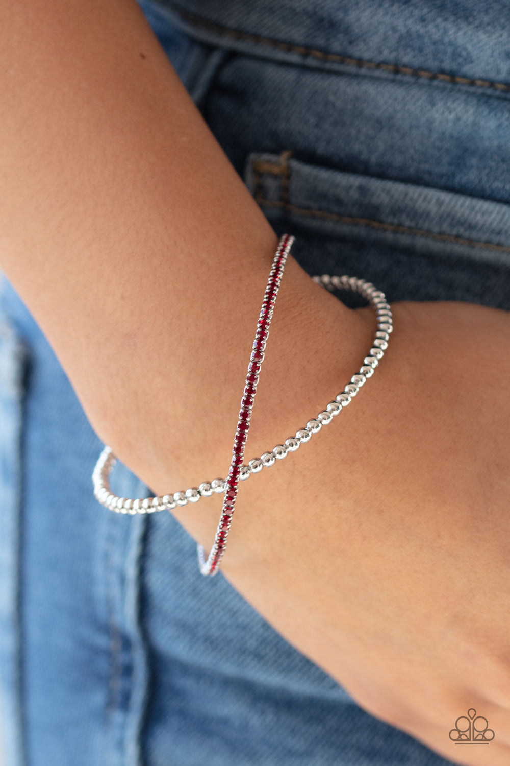 Paparazzi Bracelets  - Chicly Crisscrossed - Red