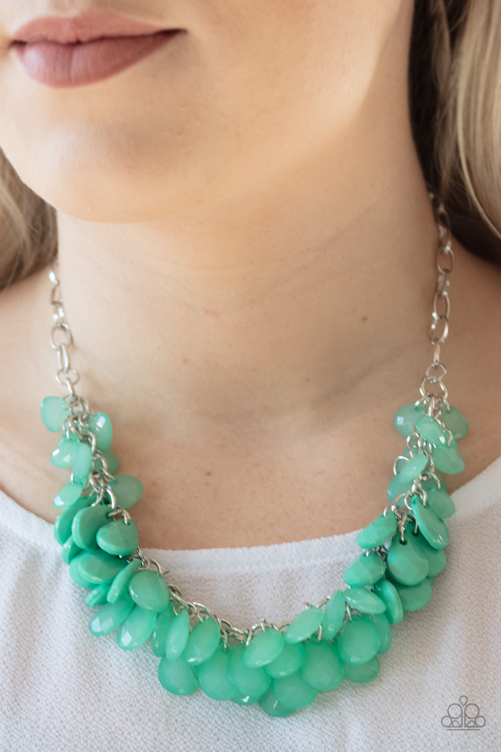 Paparazzi Necklaces - Colorfully Clustered - Green