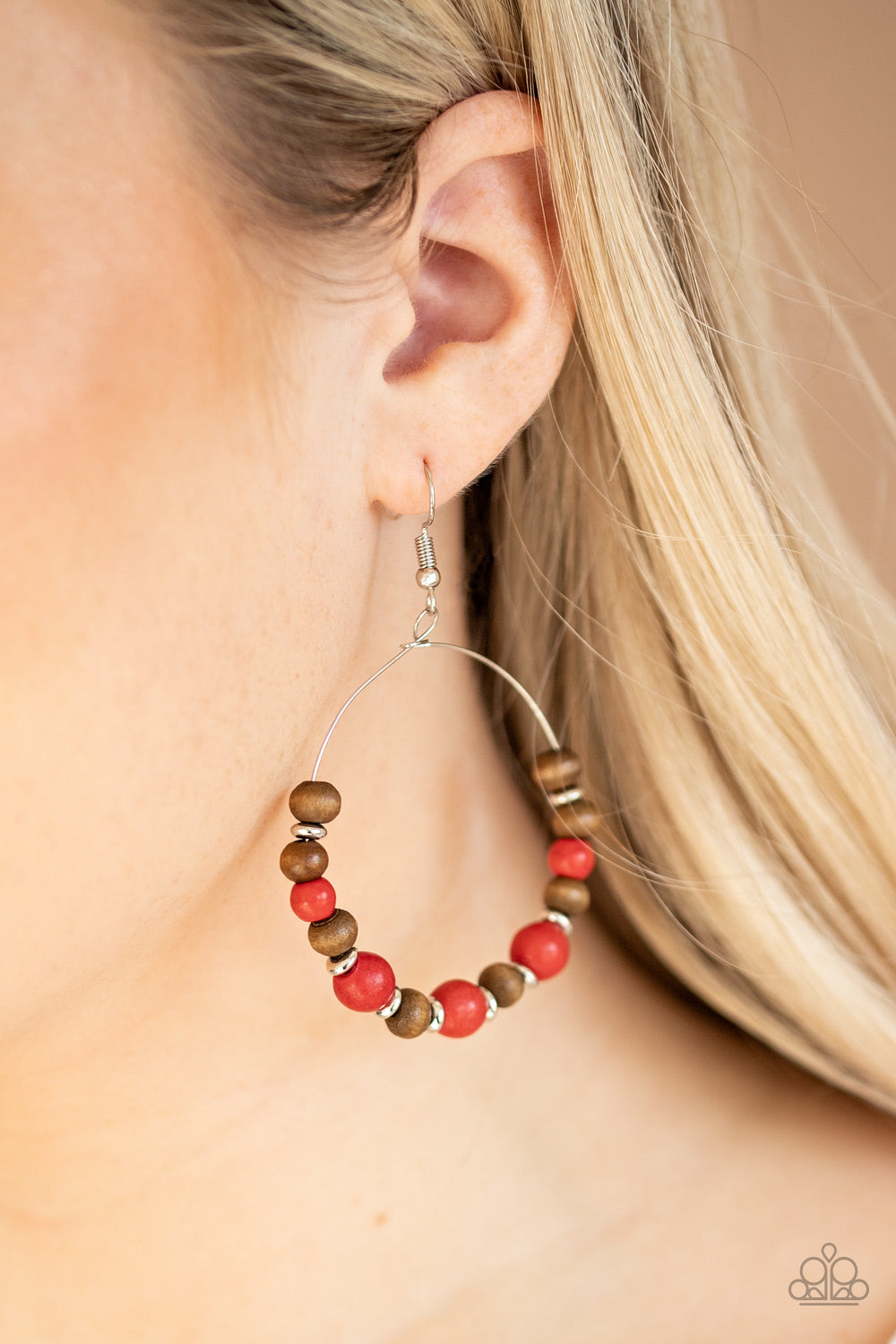Paparazzi Earrings - Forestry Fashion - Red