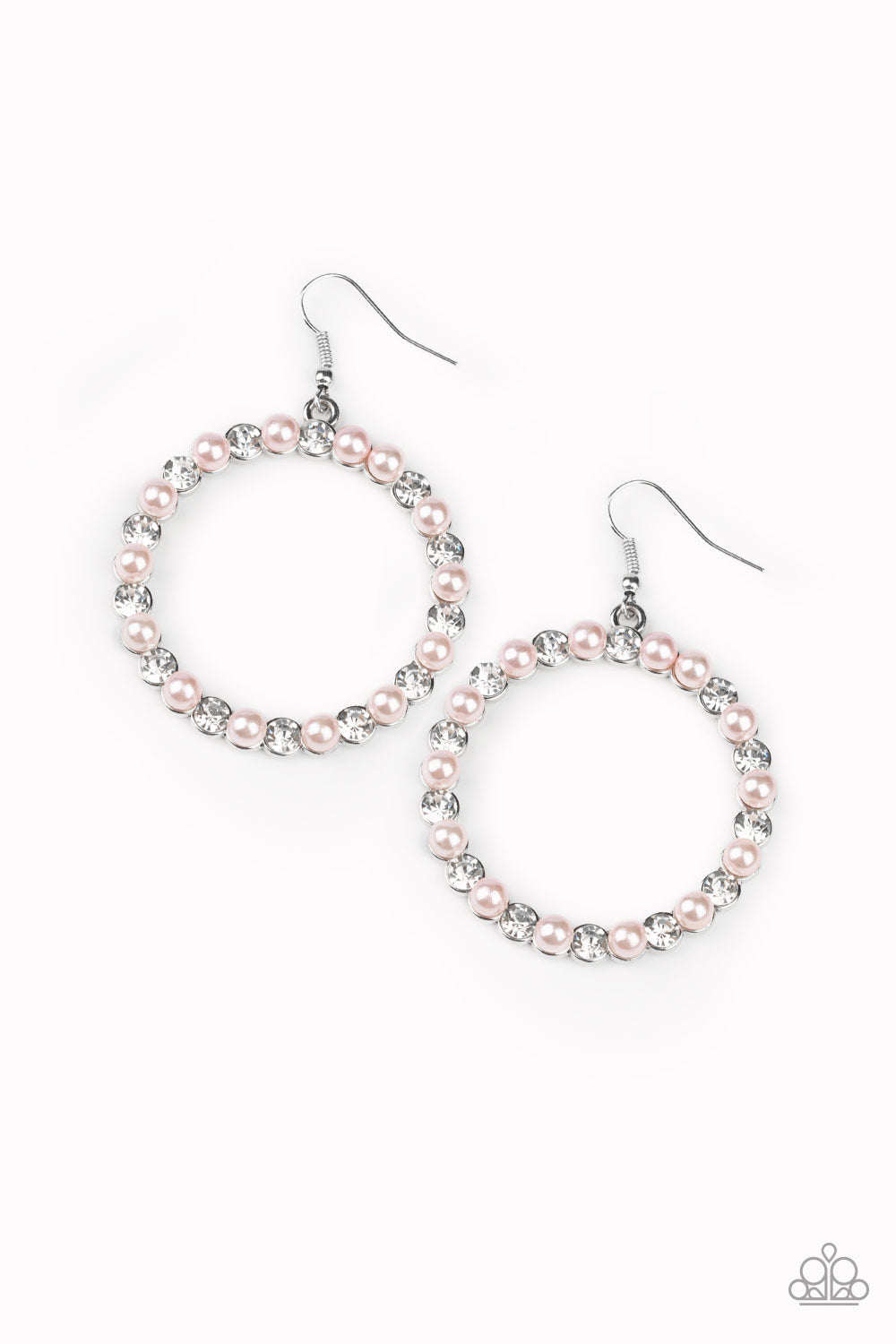 Paparazzi Earrings - Pearl Palace - Pink