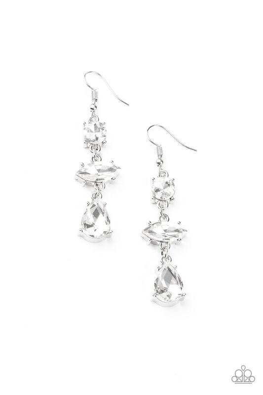 Paparazzi Earrings - Starlet Twinkle - White