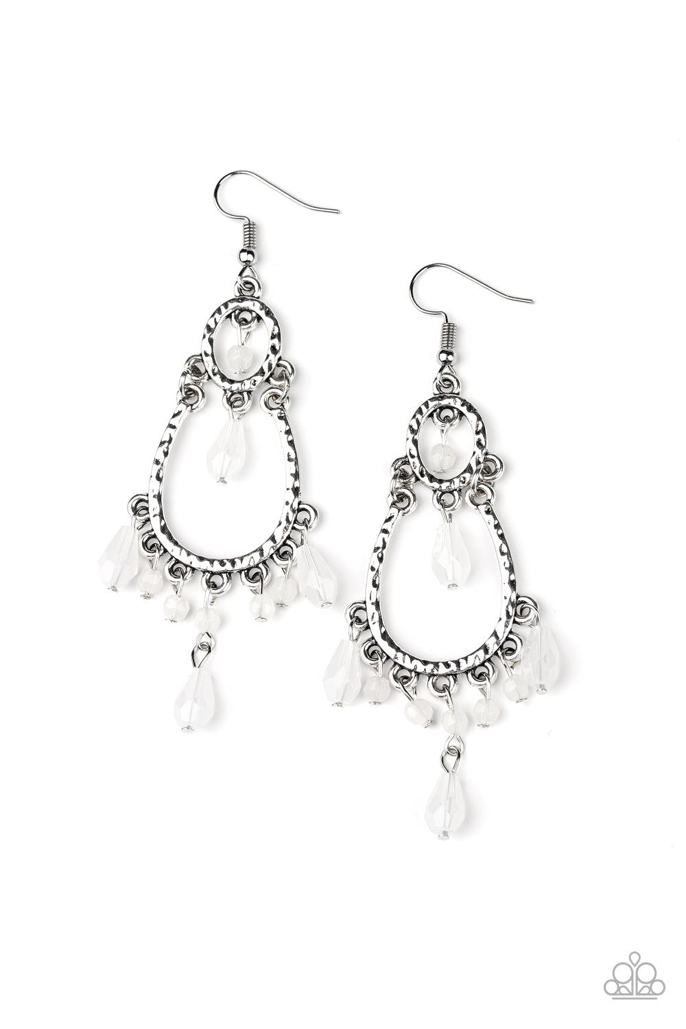 Paparazzi Earrings - Summer Sorbet - White