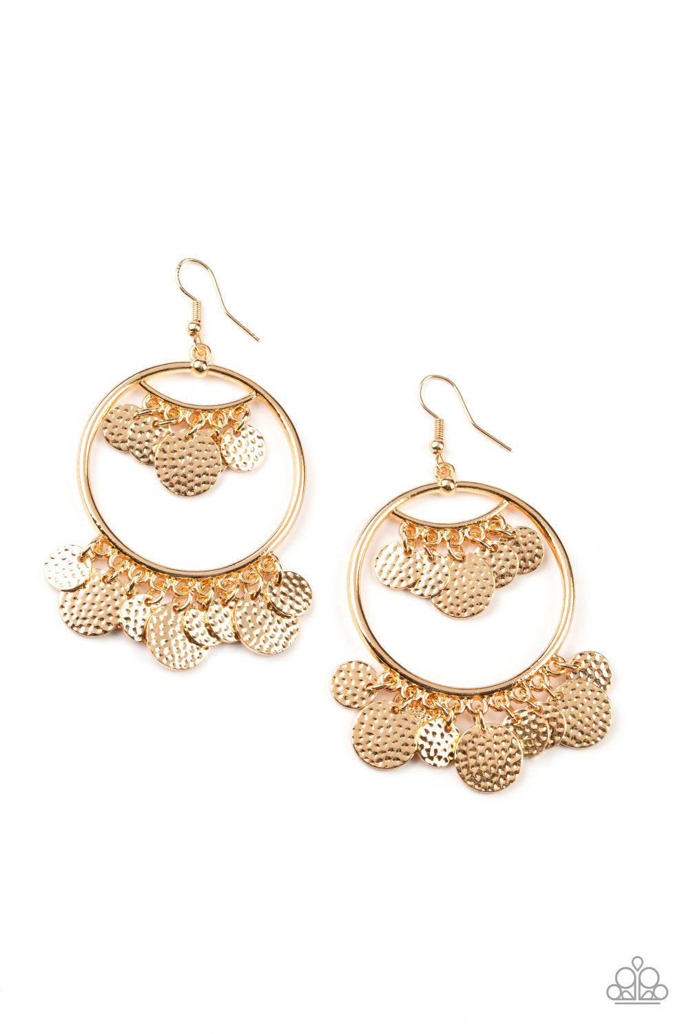 Paparazzi Earrings - ALL-CHIME High -Gold