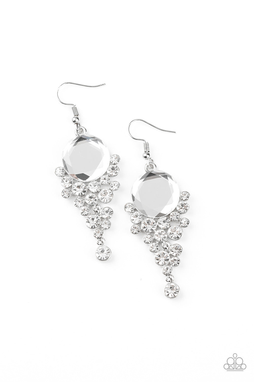 Paparazzi Earrings - Elegantly Effervescent - White