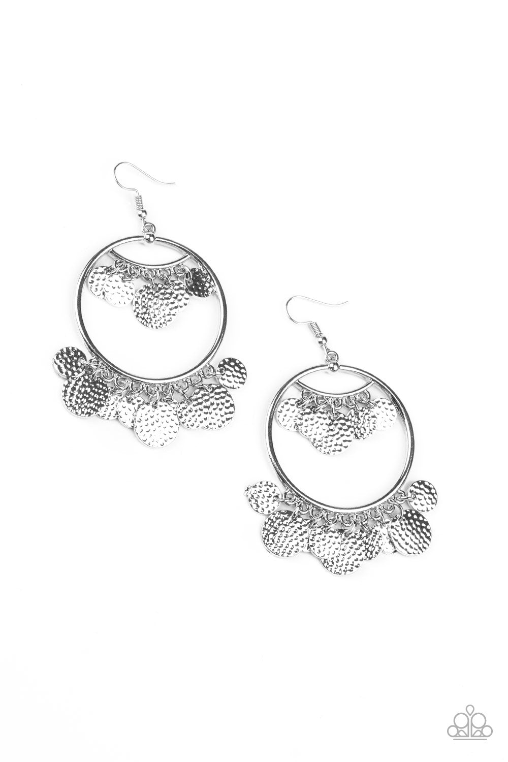 Paparazzi Earrings - All-CHIME High - Silver