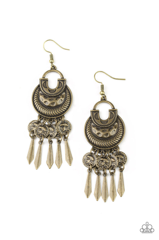 Paparazzi Earrings - Give Me Liberty - Brass