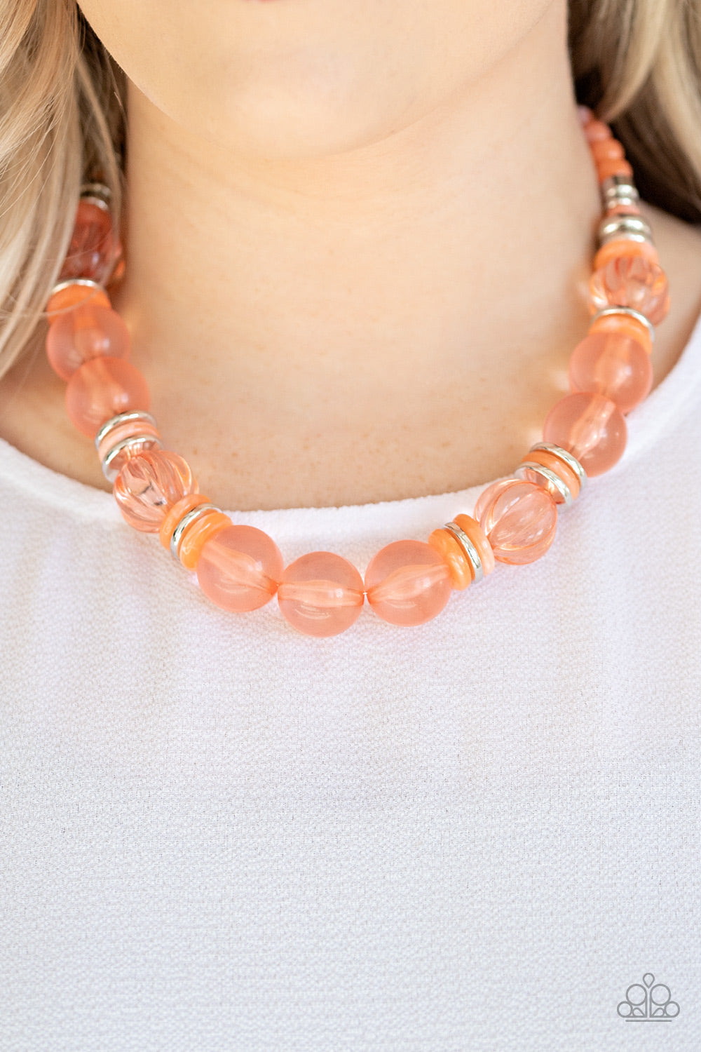 Paparazzi Necklaces - Bubbly Beauty - Orange
