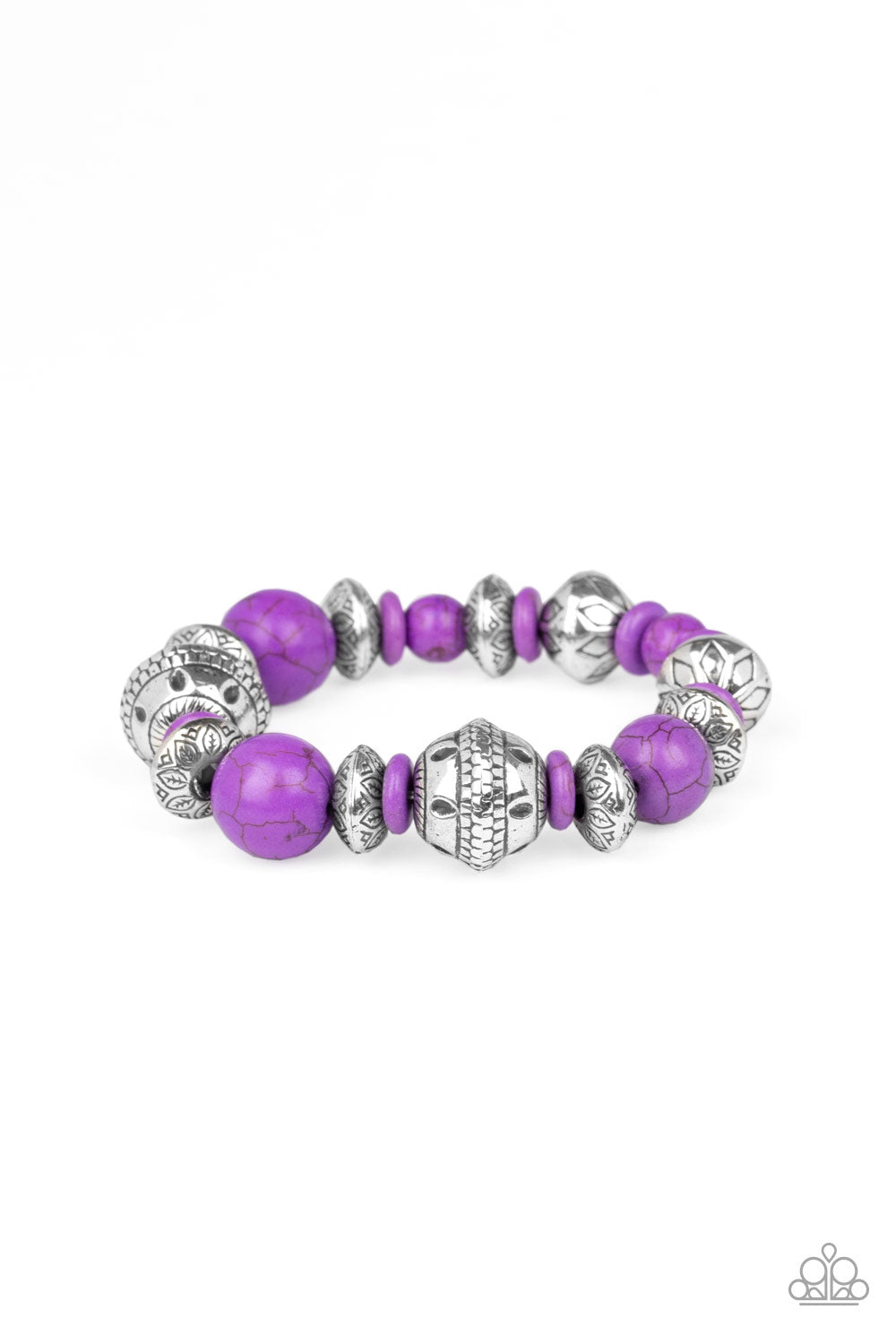 Paparazzi Bracelets - Majestic Masonry - Purple