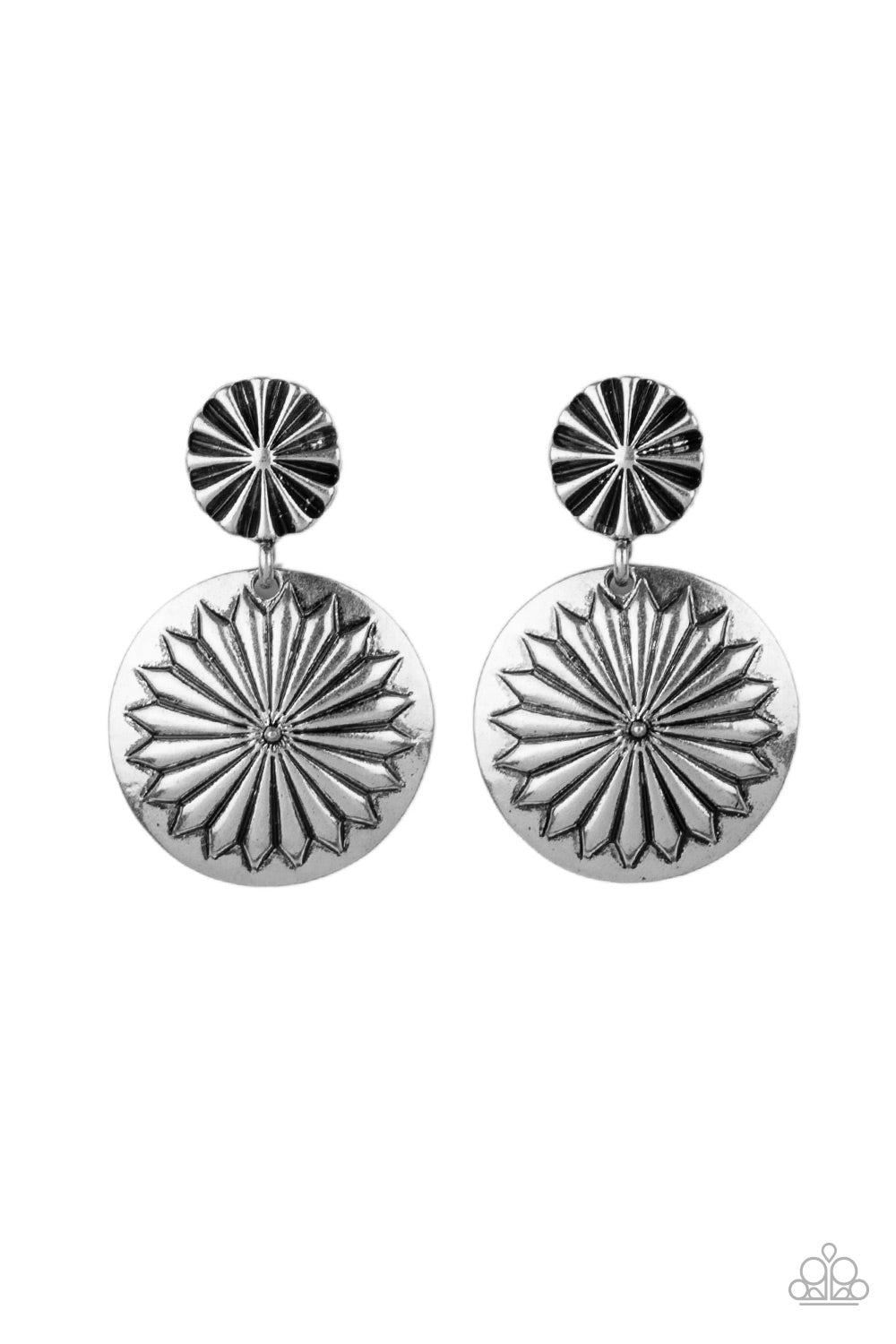 Paparazzi Earrings - Fierce Florals - Silver