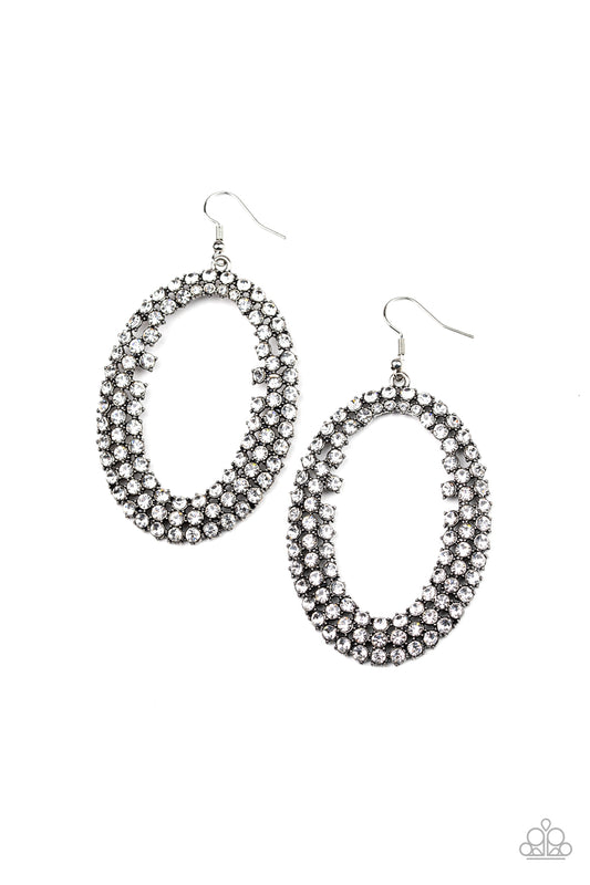 Paparazzi Earrings - Radical Razzle - White