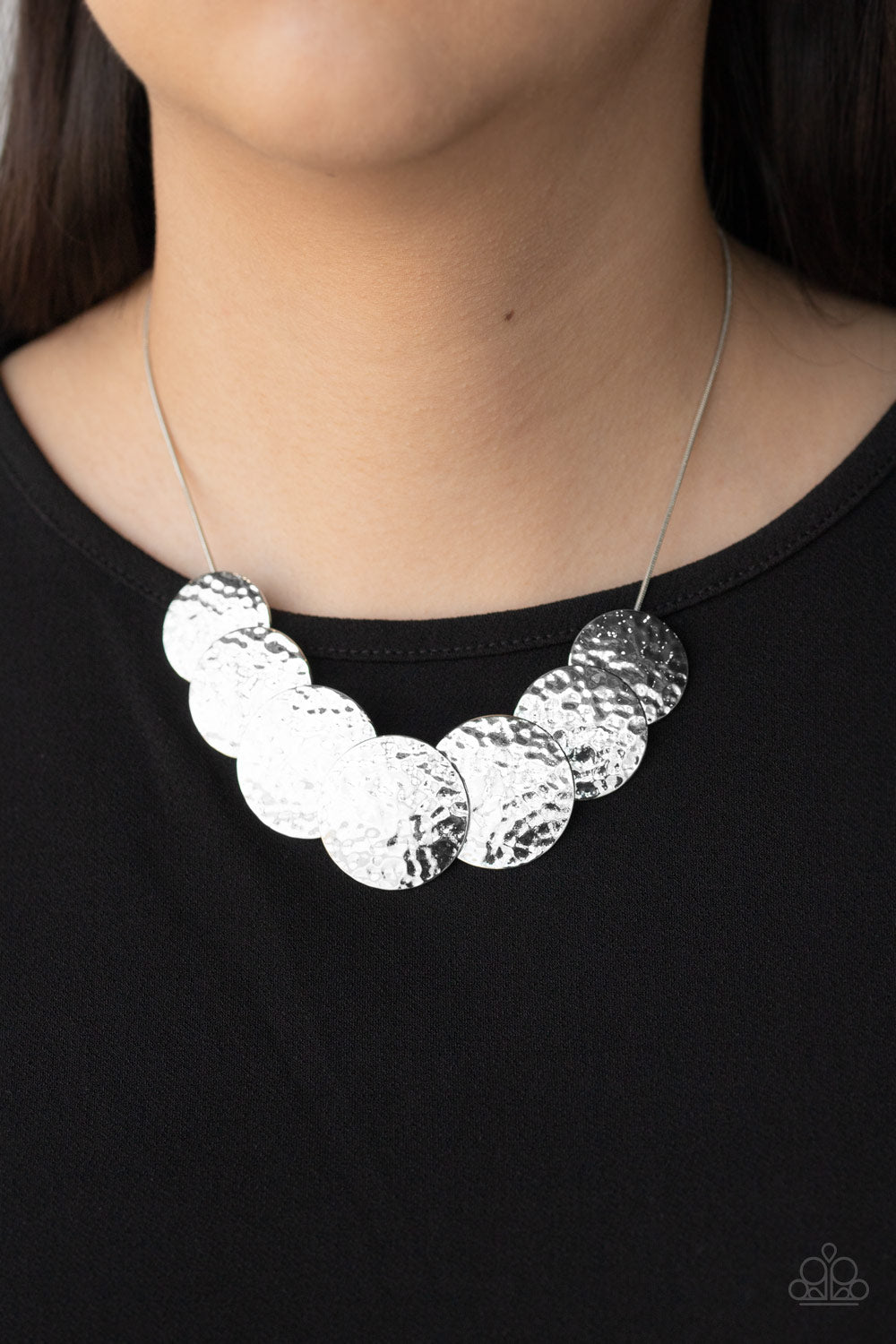 Paparazzi Necklaces - Radial Waves - Silver