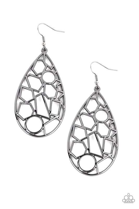 Paparazzi Earrings - Reshaped Radiance - Black