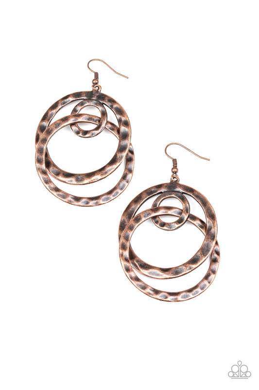 Paparazzi Earrings - Modern Relic - Copper