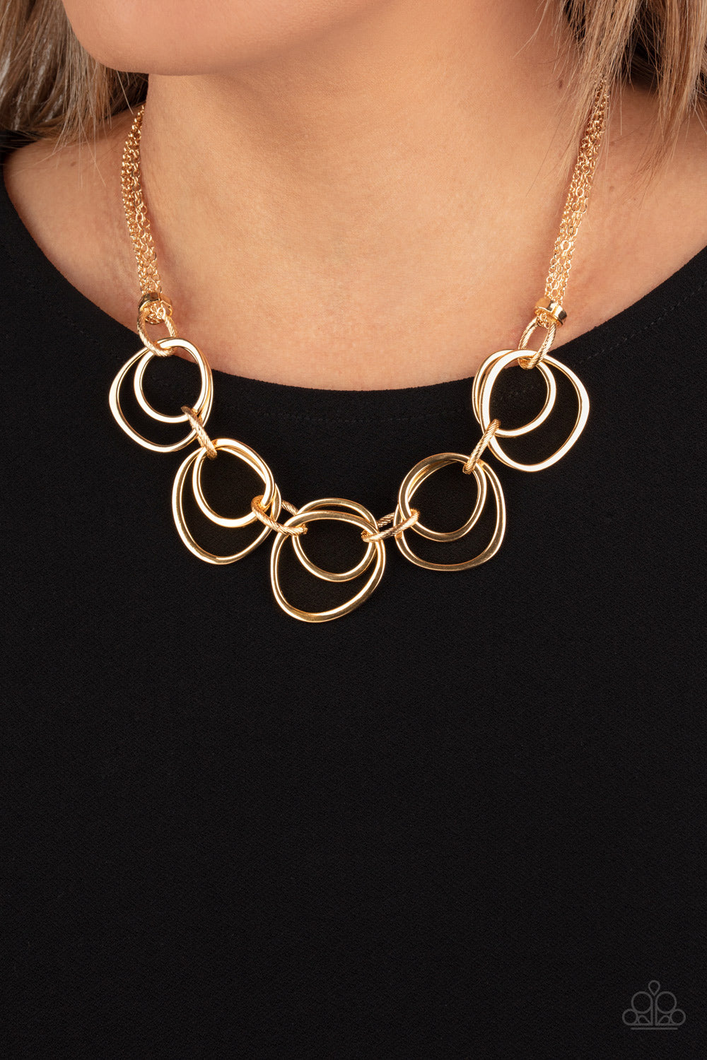 Paparazzi Necklaces - Asymmetrical Adornment - Gold