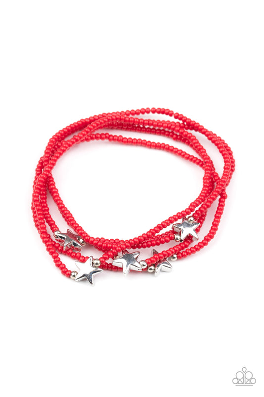 Paparazzi Bracelets - Pretty Patriotic - Red
