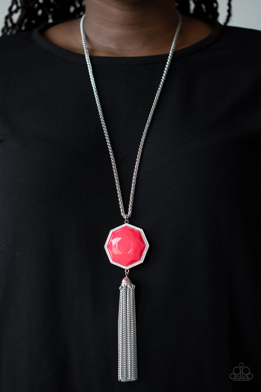 Paparazzi Necklaces - Prismatically Polygon - Pink