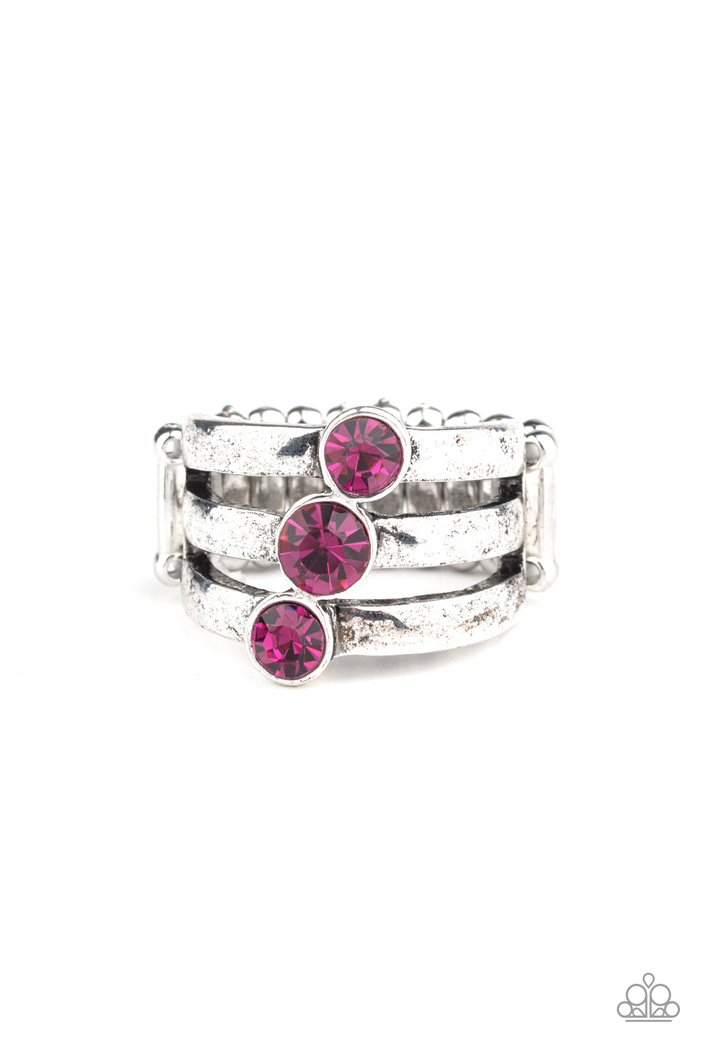 Paparazzi Rings - Triple The Twinkle - Pink