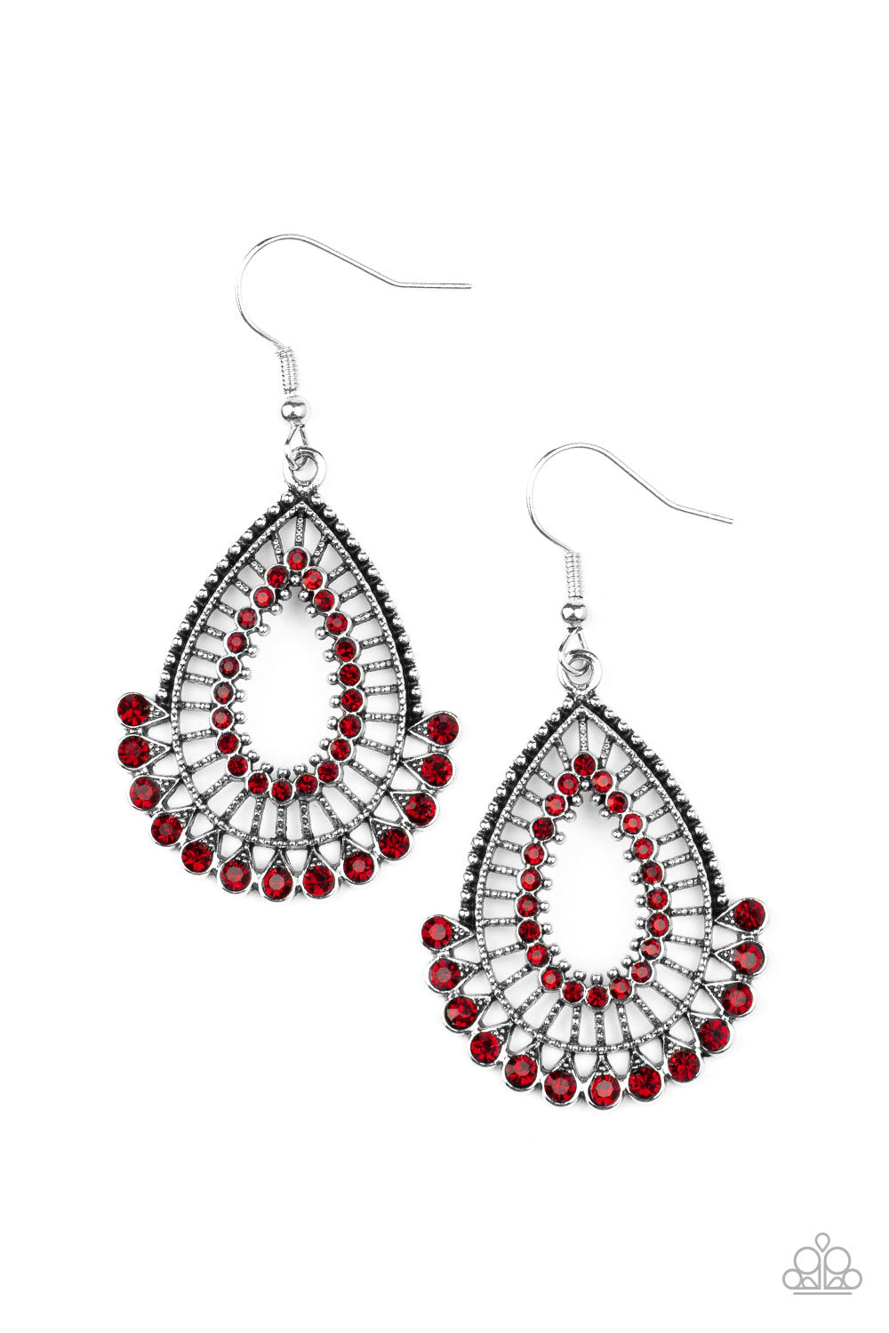 Paparazzi Earrings - Castle Collection - Red