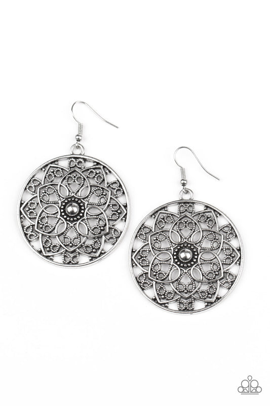 Paparazzi Earrings - Petal Prana - Silver