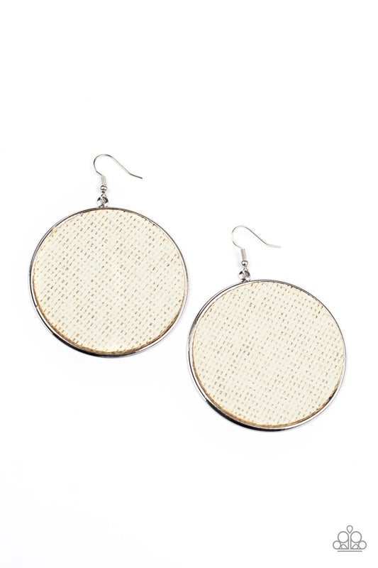 Paparazzi Earrings - Wonderfully Woven - White