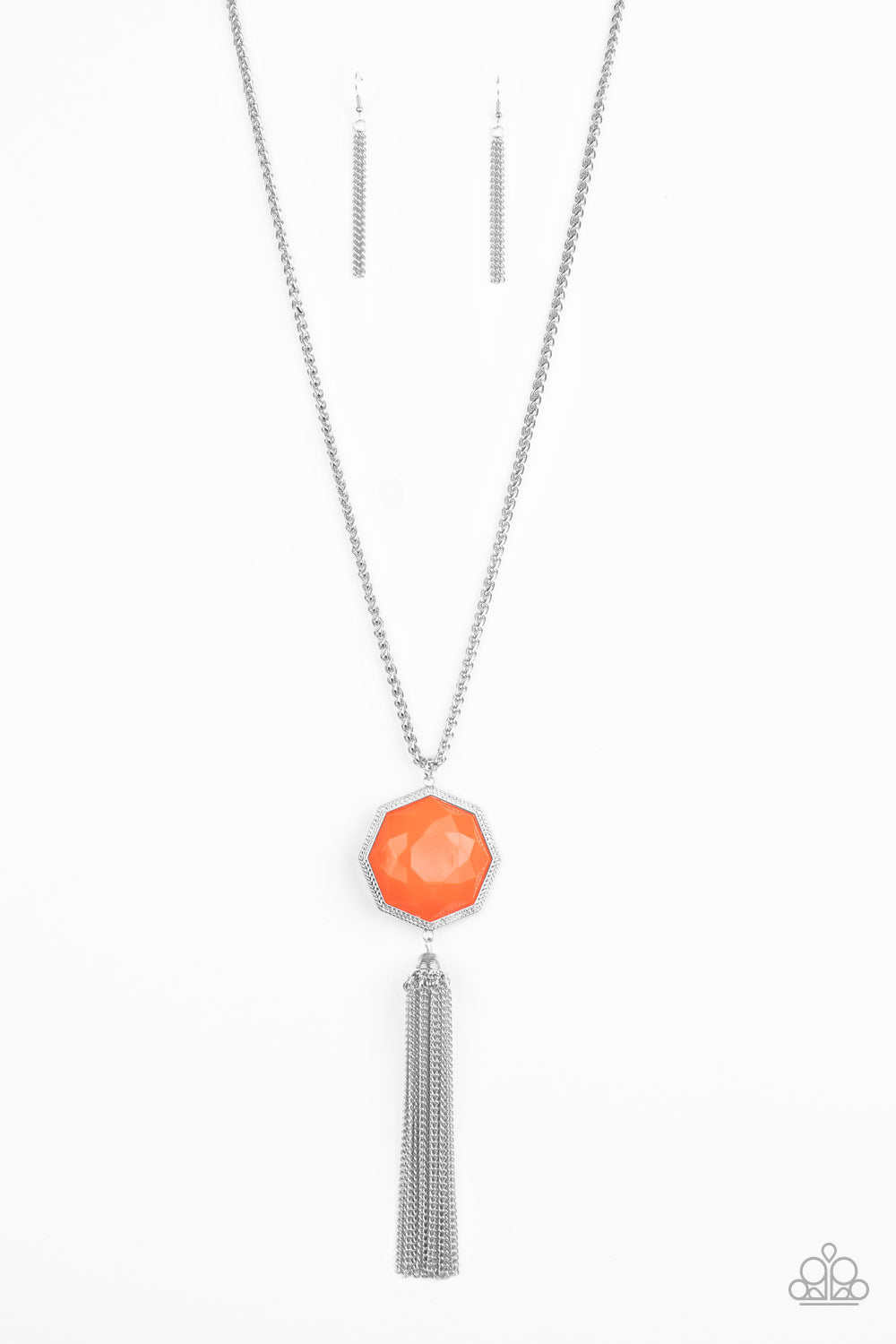 Paparazzi Necklaces - Prismatically Polygon - Orange
