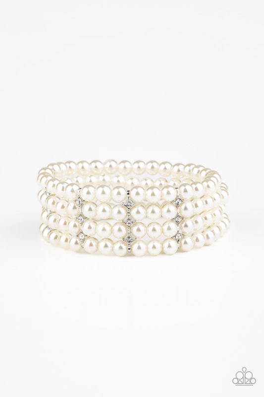 Paparazzi Bracelets - Stacked To The Top - White