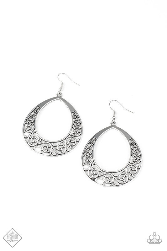 Paparazzi Earrings - Vineyard Venture - Silver