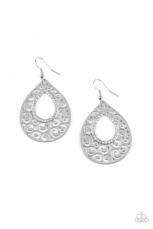 Paparazzi Earrings - Airy Applique - White
