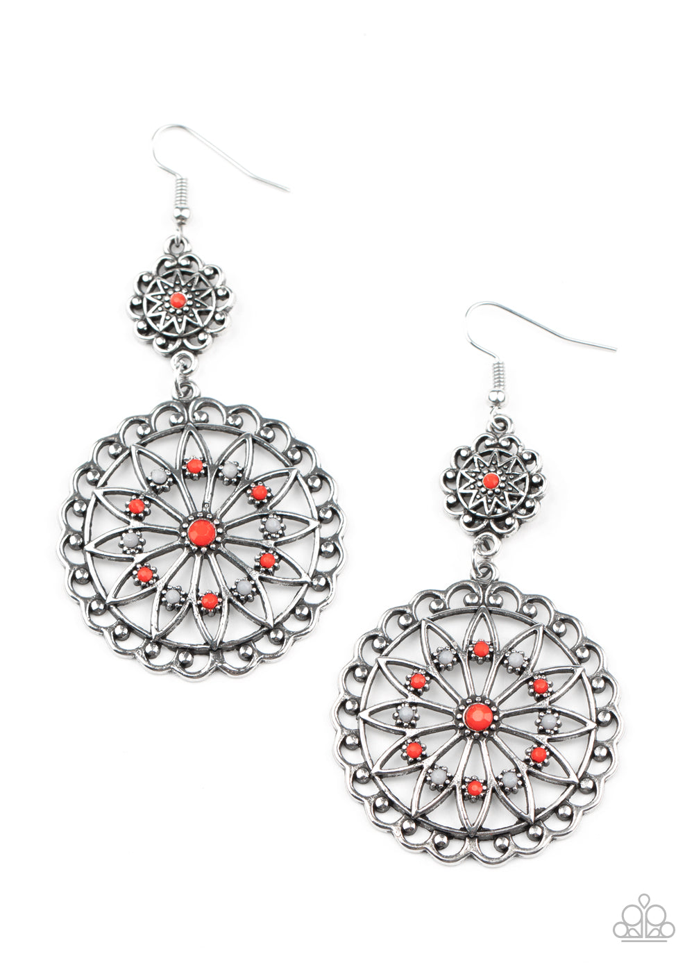 Paparazzi Earrings - Beaded Brilliance - Red