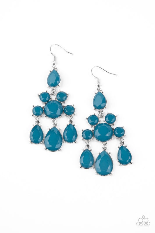 Paparazzi Earrings - Afterglow Glamour - Blue - Paparazzi Earrings