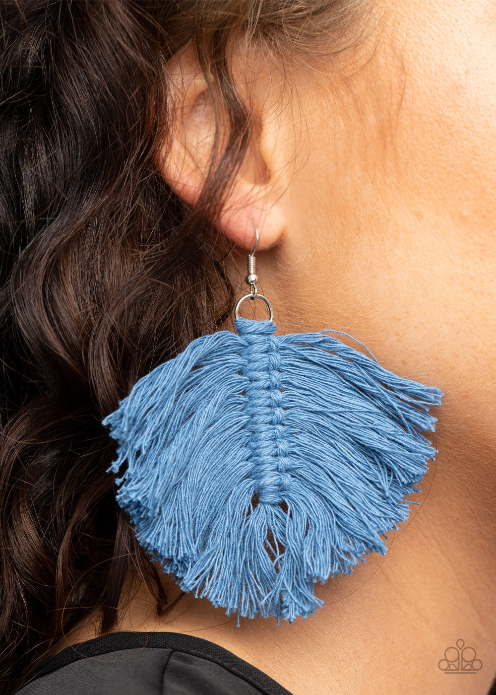 Paparazzi Earrings - Macrame Mamba - Blue